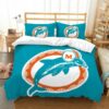 3d Miami Dolphins Duvet Cover Bedding Set 3