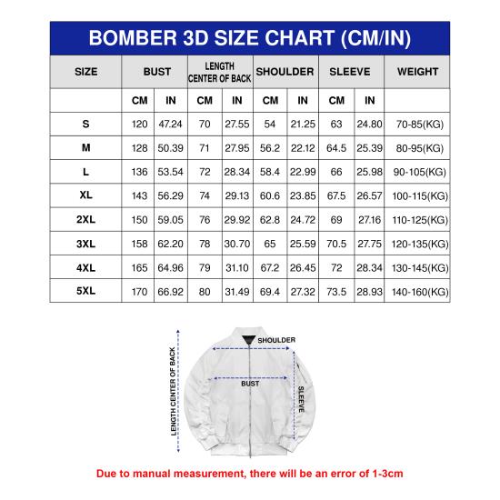 Bomber Size Chart