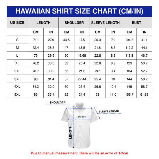 Hawaiian Shirt Size Chart