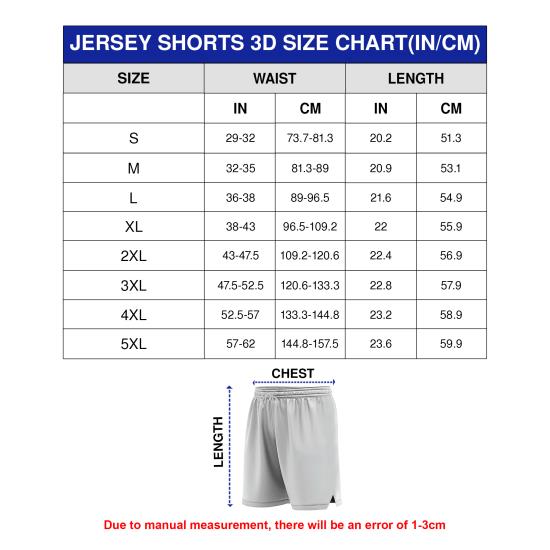 Shorts Size Chart