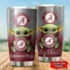 Alabama Crimson Tide Baby Yoda Custom Name Tumbler 3