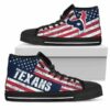 America Flag Italic Vintage Style Houston Texans Custom Canvas Hig 3