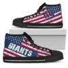 America Flag Italic Vintage Style New York Giants Custom Canvas Hi 2