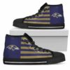 American Flag Baltimore Ravens Custom Canvas High Top Shoes L98 2