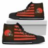 American Flag Cleveland Browns Custom Canvas High Top Shoes L98 3