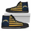 American Flag Los Angeles Chargers Custom Canvas High Top Shoes L9 3