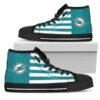 American Flag Miami Dolphins Custom Canvas High Top Shoes L98 2