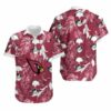 Arizona Cardinals Coconut Leaves And Skulls Hawaii Shirt and Shorts Su 3