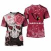 Arizona Cardinals Skull Gift For Fan 3D T Shirt Sweater Zip Hoodie 2