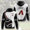 Arizona Diamondbacks MLB Team Logo Fire Baseball Gift For Fan 3D Hoodi 3