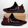 Atlanta Falcons Black Yeezy Customize Sneakers Sport Teams Top 3