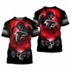 Atlanta Falcons Skulls Devil Skeleton Gift For Fan 3D T Shirt 2