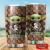 Baby Yoda Love Florida State Seminoles Custom Name Tumbler 3