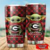 Baby Yoda Love Georgia Bulldogs Custom Name Tumbler 3