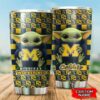 Baby Yoda Love Michigan Wolverines Custom Name Tumbler 2