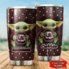 Baby Yoda Love South Carolina Gamecocks Custom Name Tumbler 3