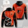 Baltimore Orioles MLB Team Logo Fire Baseball 2 Gift For Fan 3D Hoodie 2