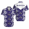 Baltimore Ravens Flowers Hawaii Shirt and Shorts Summer Collection H97 3