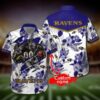 Baltimore Ravens Gift For Fan Personalized Hawaiian Graphic Print 2