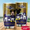 Baltimore Ravens Grogu Mickey Groot Custom Name Tumbler 3