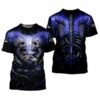 Baltimore Ravens Skeleton All Over Print Gift For Fan 3D T Shirt S 2