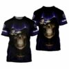 Baltimore Ravens Skull All Over Print Gift For Fan 3D T Shirt Swea 3