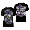 Baltimore Ravens Skull Gift For Fan 3D T Shirt Sweater Zip Hoodie 2