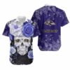 Baltimore Ravens Skull Gift For Fan Hawaiian Graphic Print Short S 2