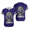 Baltimore Ravens Sugar Skull Gift For Fan Hawaiian Graphic Print S 2