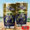 Baltimore Ravens Yoda Custom Name Tumbler 2