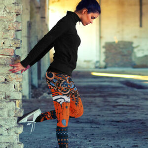 Boho Denver Broncos Leggings With Fantastic Art 3