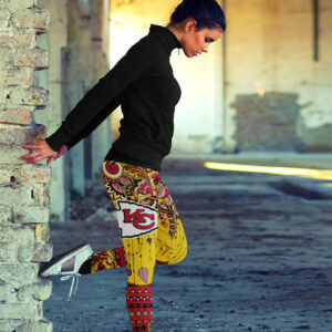 Boho Kansas City Chiefs Leggings With Fantastic Art 3