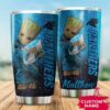 Carolina Panthers Baby Groot Custom Name Tumbler 2