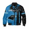 Carolina Panthers Bomber jacket graphic heart ECG line 3