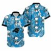 Carolina Panthers Coconut Leaves And Skulls Hawaii Shirt and Shorts 3