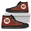 Chevron Broncos Cincinnati Bengals Custom Canvas High Top Shoes L9 2