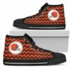 Chevron Broncos Cleveland Browns Custom Canvas High Top Shoes L98 3