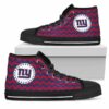 Chevron Broncos New York Giants Custom Canvas High Top Shoes L98 3