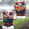 Chicago Bears Autism Gift For Dad Polo Shirt L98 3