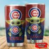 Chicago Cubs Baby Yoda Custom Name Tumbler 2