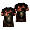 Cincinnati Bengals Skull All Over Print Gift For Fan 3D T Shirt Sw 2