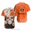 Cincinnati Bengals Skull Gift For Fan Hawaiian Graphic Print Short 2