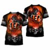 Cincinnati Bengals Skulls Devil Skeleton Gift For Fan 3D T Shi 3