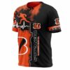 Cincinnati Bengals T-shirt graphic heart ECG line 3