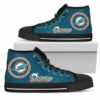 Circle Logo Miami Dolphins Custom Canvas High Top Shoes L98 3