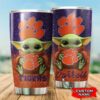 Clemson Tigers Baby Yoda Custom Name Tumbler 3