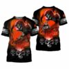 Cleveland Browns Skulls Devil Skeleton Gift For Fan 3D T Shirt 2