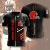 Cleveland Browns T-shirt 3D Performance Short Sleeve 2