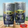 Colorado Rockies Baby Yoda Custom Name Tumbler 2