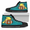 Cool Pikachu Laying On Ball Miami Dolphins Custom Canvas High Top 2